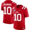 Eli Manning Jersey #10 Ole Miss Rebels Football Vapor Limited All Stitched Red