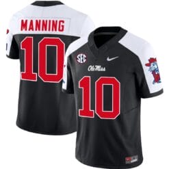 Eli Manning Jersey #10 Ole Miss Rebels Football Vapor Limited All Stitched Black Alternate