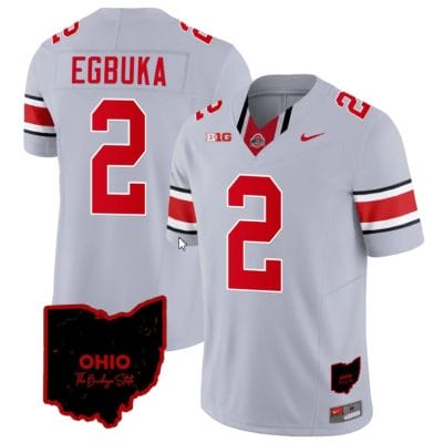 Emeka Egbuka Jersey #2 Ohio State Buckeyes College Football Stitched Vapor Limited Ohio Patch Gray