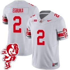 Emeka Egbuka Jersey #2 Ohio State Buckeyes Football 2023 Stitched Brutus Buckeye Patch Gray