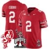 Emeka Egbuka Jersey #2 Ohio State Buckeyes Football Stitched Brutus Buckeye Patch Scarlet