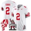 Emeka Egbuka Jersey #2 Ohio State Buckeyes Football Stitched Brutus Buckeye Patch White