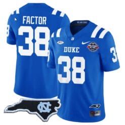 Factor Jersey #38 Duke Blue Devils Football Limited Royal NC State