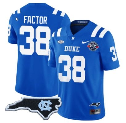 Factor Jersey #38 Duke Blue Devils Football Limited Royal NC State