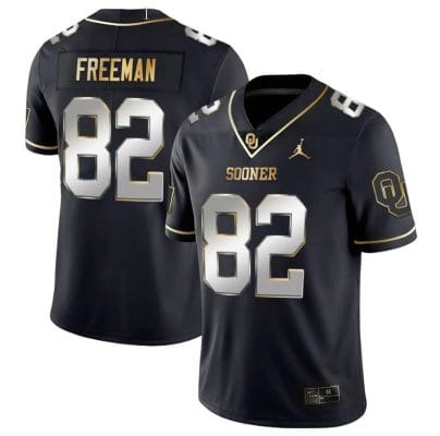Gavin Freeman Jersey #82 Oklahoma Sooners College Football Stitched Black Gold