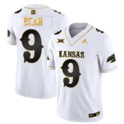 Jason Bean Jersey #9 Kansas Jayhawks Blackhawk Gold Vapor Football White Gold