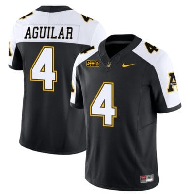 Joey Aguilar Jersey #4 Appalachian State Mountaineers Vapor Limited College Football Black Alternate