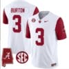 Jermaine Burton Jersey #3 Alabama Crimson Tide Vapor Stitched Football Alabama Map Crimson Sleeves