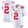 Jaxson Dart Jersey #2 Ole Miss Rebels Football Vapor Limited All Stitched White