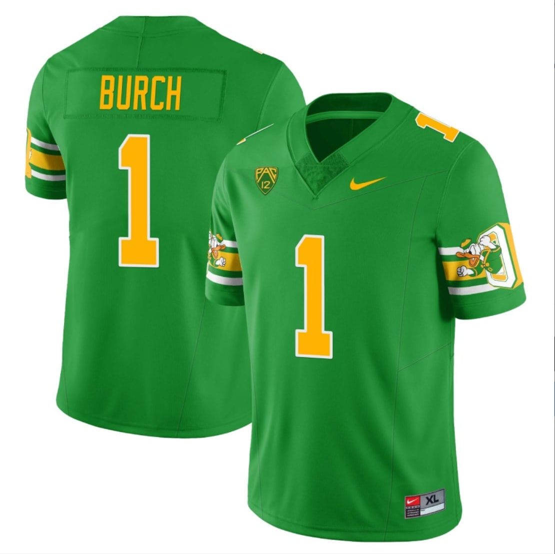 Jordan Burch Jersey #1 Oregon Ducks ‘Mighty Oregon’ Throwback Football Uniforms Green