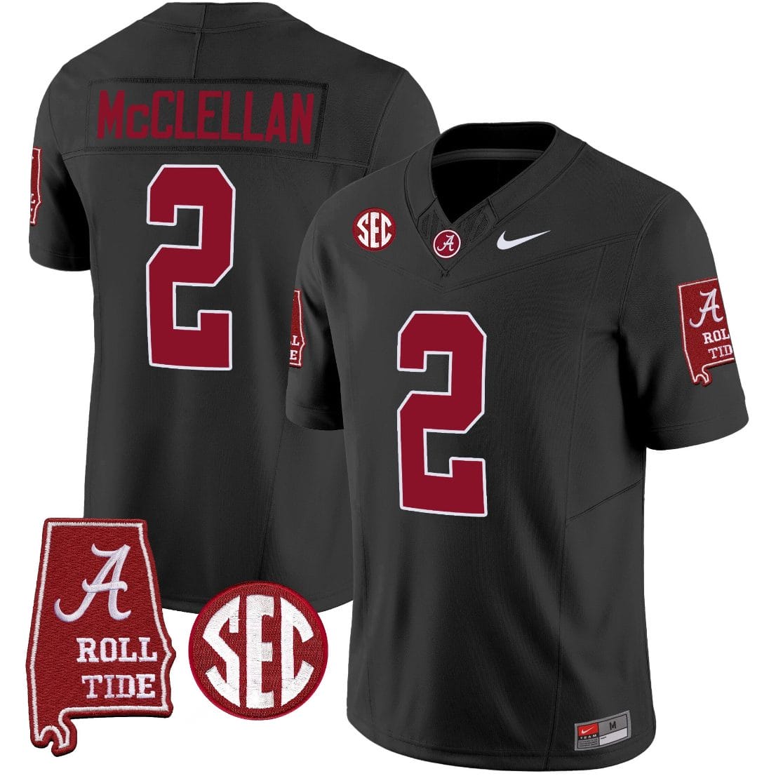 Jase McClellan Jersey #2 Alabama Crimson Tide Vapor Limited Football Alabama Map Black