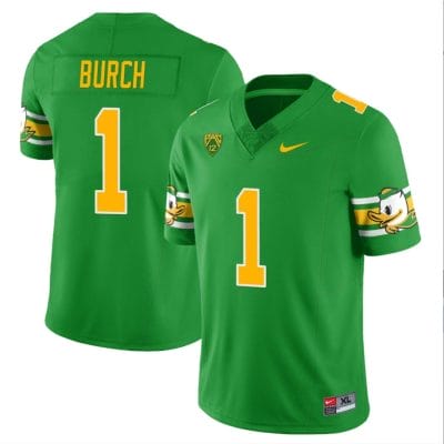 Jordan Burch Jersey #1 Oregon Ducks ‘Mighty Oregon’ Throwback College Football Uniforms Green