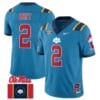 Jaxson Dart Jersey #2 Ole Miss Rebels Football Ole Miss Flag All Stitched Blue 2