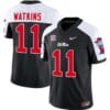 Jordan Watkins Jersey #11 Ole Miss Rebels Football Vapor Limited All Stitched Black Alternate