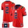 Jaxson Dart Jersey #2 Ole Miss Rebels Football Ole Miss Flag All Stitched Red