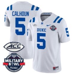 Jalon Calhoun Jersey #5 Duke Blue Devils Football Limited White Military Bowl