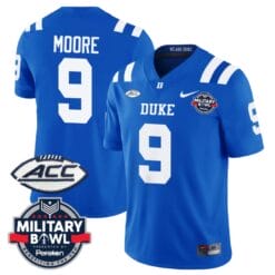 Jaquez Moore Jersey #9 Duke Blue Devils Football Limited Royal Military Bowl