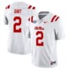 Jaxson Dart Jersey #2 Ole Miss Rebels Football All Stitched White