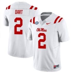 Jaxson Dart Jersey #2 Ole Miss Rebels Football All Stitched White