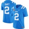 Jaxson Dart Jersey #2 Ole Miss Rebels Football Vapor Limited All Stitched Powder Blue