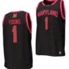 Jahmir Young Jersey #1 Maryland Terrapins College NIL Replica Basketball Black