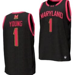Jahmir Young Jersey #1 Maryland Terrapins College NIL Replica Basketball Black