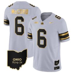 Kyle Mccord Jersey #6 Ohio State Buckeyes College Football Stitched Vapor Limited Gold Ohio Patch Gray Gold