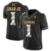 Kenny Logan Jr Jersey #1 Kansas Jayhawks Blackhawk Gold Vapor Football Black Limited