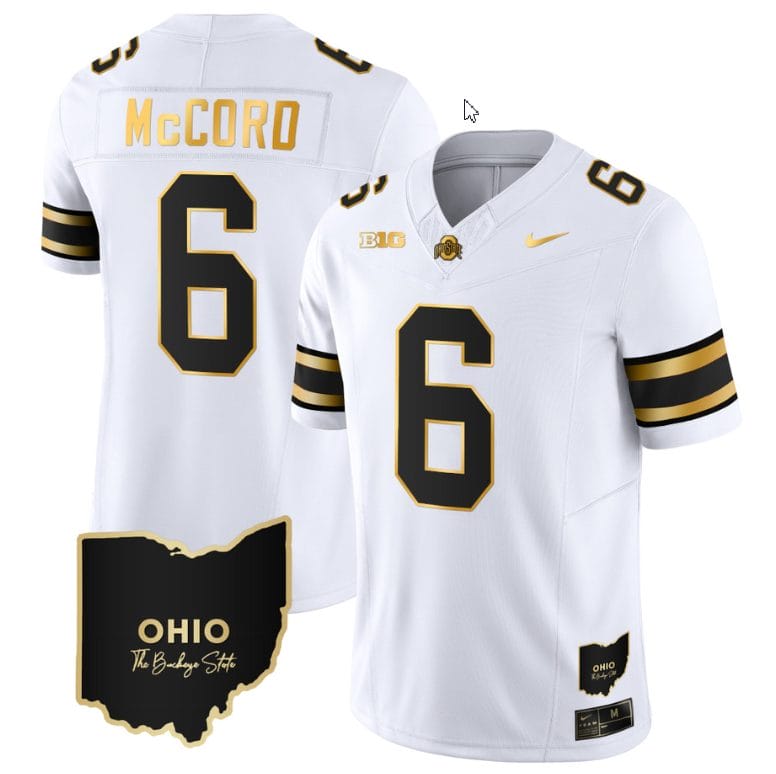 Kyle Mccord Jersey #6 Ohio State Buckeyes College Football Stitched Vapor Limited Gold Ohio Patch White Gold