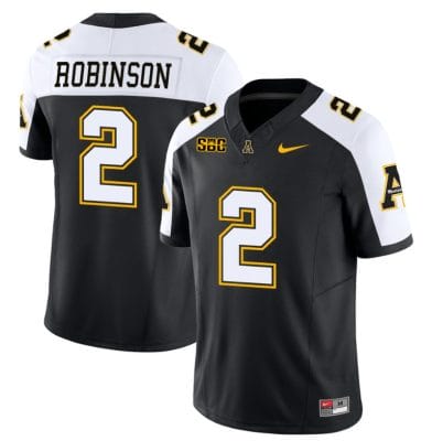 Kaedin Robinson Jersey #2 Appalachian State Mountaineers Vapor Limited College Football Black Alternate