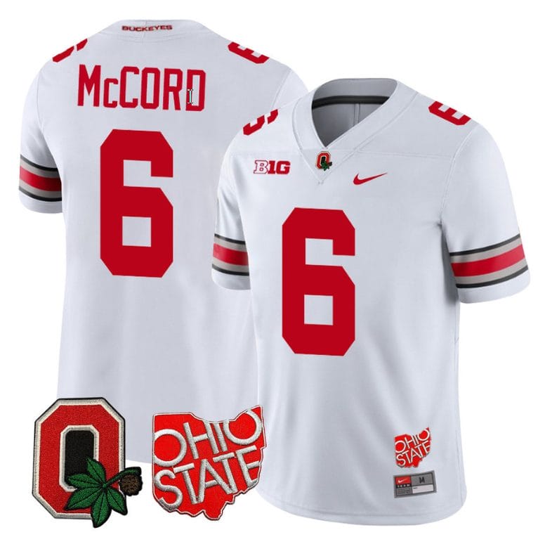 Kyle Mccord Jersey #6 Ohio State Buckeyes College Football Stitched Logo Patch White