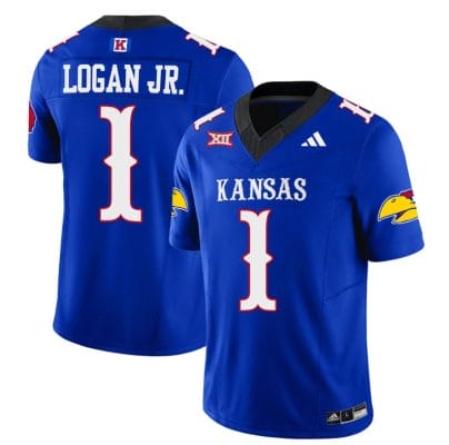 Kenny Logan Jr Jersey #1 Kansas Jayhawks Blackhawk Vapor Limited Football Royal