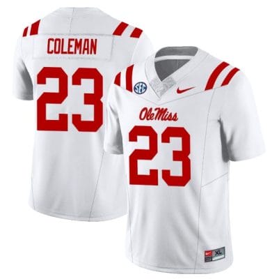 Khari Coleman Jersey #23 Ole Miss Rebels Football All Stitched White
