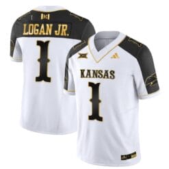 Kenny Logan Jr Jersey #1 Kansas Jayhawks Blackhawk Gold Vapor Football Inverted