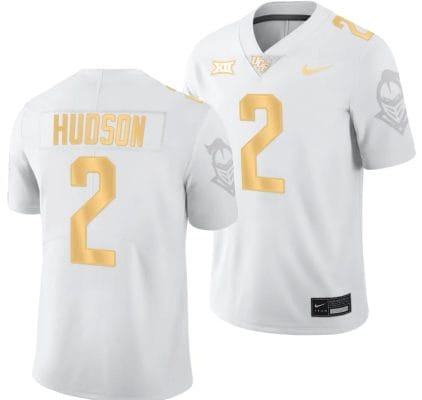 Kobe Hudson Jersey #2 UCF Knights Light Mode College Football White Golden