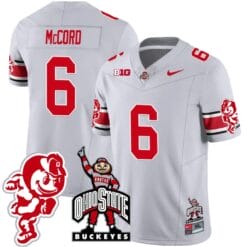 Kyle McCord Jersey #6 Ohio State Buckeyes Football Stitched Brutus Buckeye Patch Gray