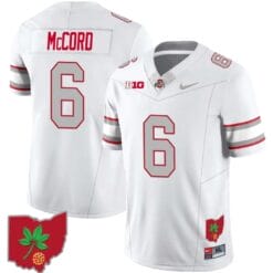 Kyle McCord Jersey #6 Ohio State Buckeyes Football Stitched Ohio Map Patch White