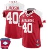 Landon Jackson Jersey #40 Arkansas Razorback Football Arkansas Patched All Stitched Red Alternate