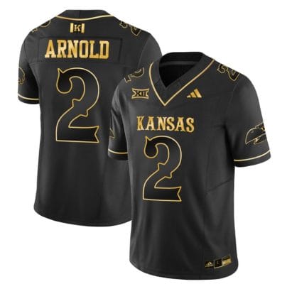 Lawrence Arnold Jersey #2 Kansas Jayhawks Blackhawk Gold Vapor Football Black Gold