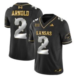 Lawrence Arnold Jersey #2 Kansas Jayhawks Blackhawk Gold Vapor Football Black Limited
