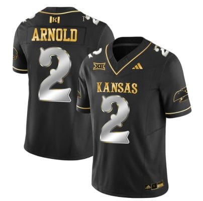Lawrence Arnold Jersey #2 Kansas Jayhawks Blackhawk Gold Vapor Football Black Limited
