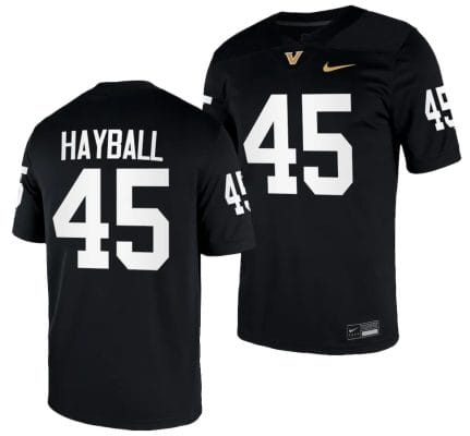 Matthew Hayball Jersey #45 Vanderbilt Commodores College NIL Football Black