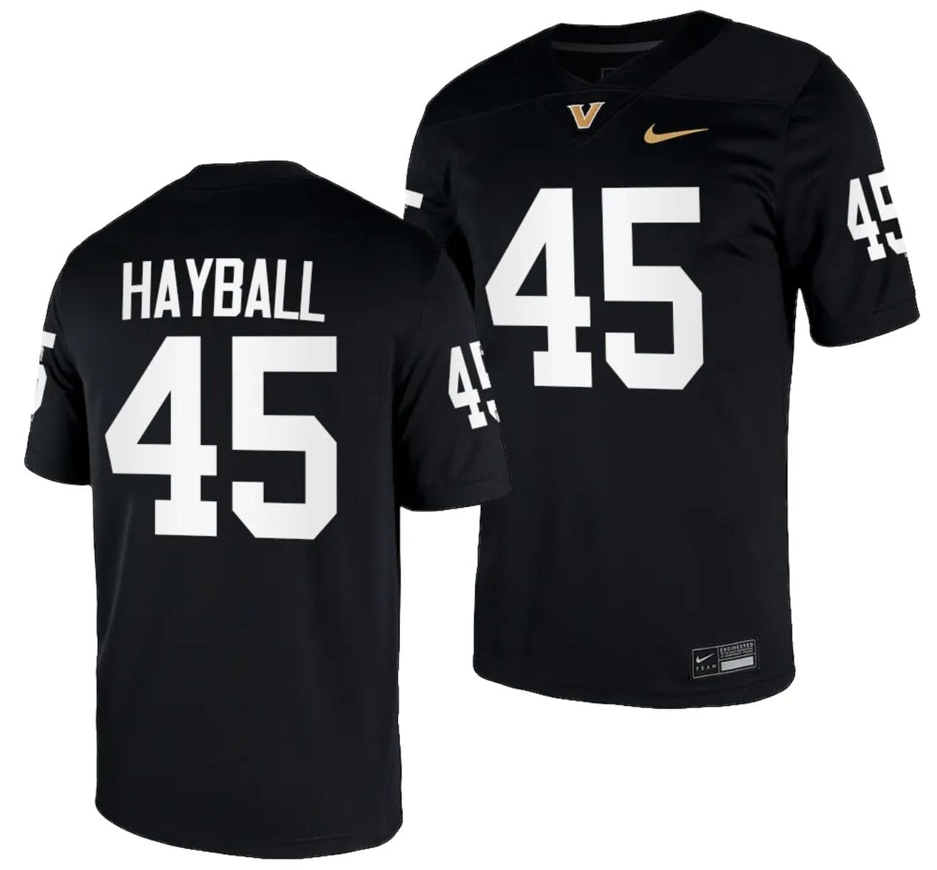 Matthew Hayball Jersey #45 Vanderbilt Commodores College NIL Football Black