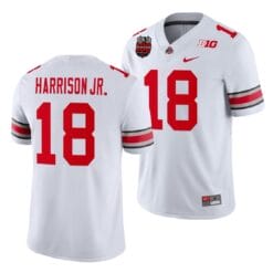 Marvin Harrison Jr Jersey #18 Ohio State Buckeyes Ohio Stadium Patch College Football White