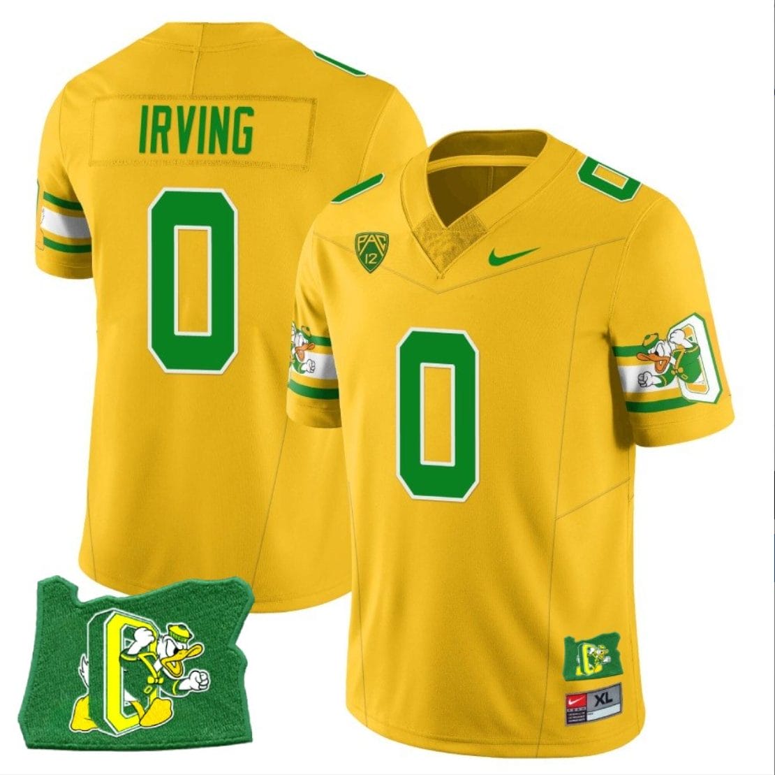 MarKeise Irving Jersey #0 Oregon Ducks ‘Mighty Oregon’ Throwback Football Oregon State Yellow