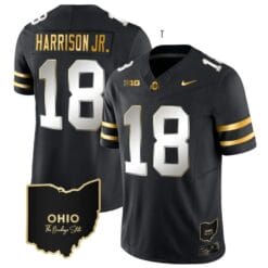 Marvin Harrison Jr Jersey #18 Ohio State Buckeyes College Football Stitched Special Vapor Limited Ohio Patch Black Limited