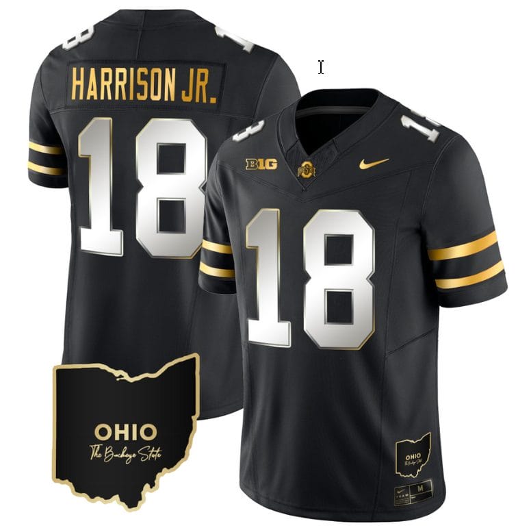Marvin Harrison Jr Jersey #18 Ohio State Buckeyes College Football Stitched Special Vapor Limited Ohio Patch Black Limited