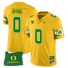 MarKeise Irving Jersey #0 Oregon Ducks ‘Mighty Oregon’ Throwback Football Uniforms Oregon State Patch Yellow