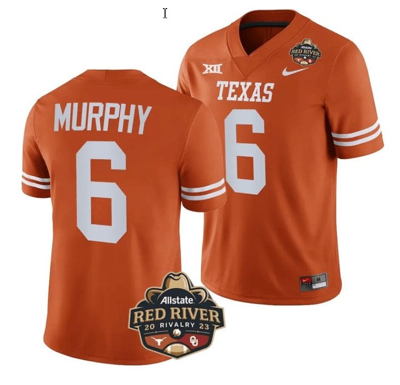 Maalik Murphy Jersey #6 Texas Longhorn Jersey Allstate Red River Vivalry Patch College Football Orange