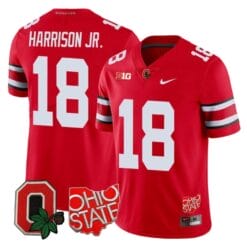 Marvin Harrison Jr Jersey #18 Ohio State Buckeyes College Football Stitched Scarlet